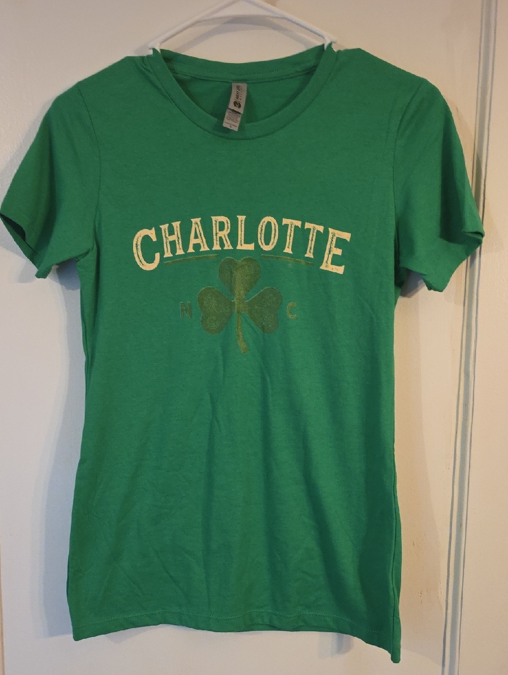 Next Level Apparel Green Charlotte Tee with Shamrock Graphic